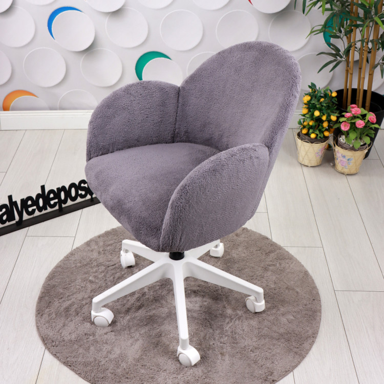 Bellasoft Çalışma Koltuğu Gri Peluş Kumaş