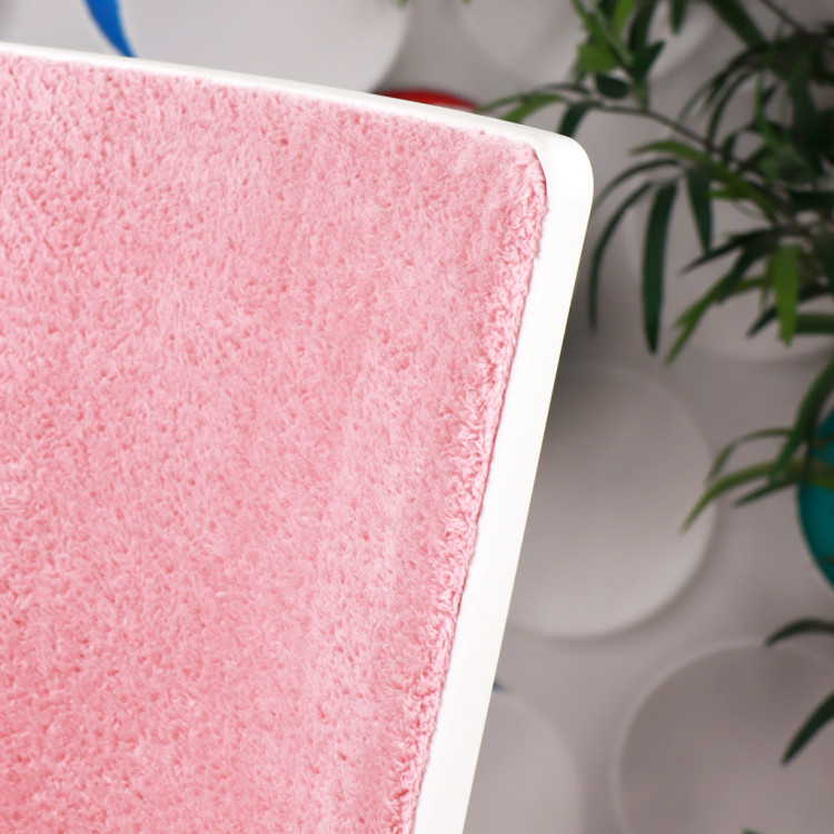 Alis Beyaz Plastik Ayaklı Hareketli Kollu Çalışma Koltuğu Ve Ofis Koltuğu ( Pembe Welsoft Kumaş)