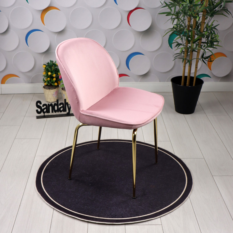 Smart Metal Gold Ayaklı Sandalye(Pembe Baby Face Kumaş)