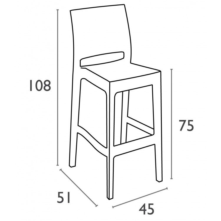 İstiflenebilir bar sandalyesi Beyaz