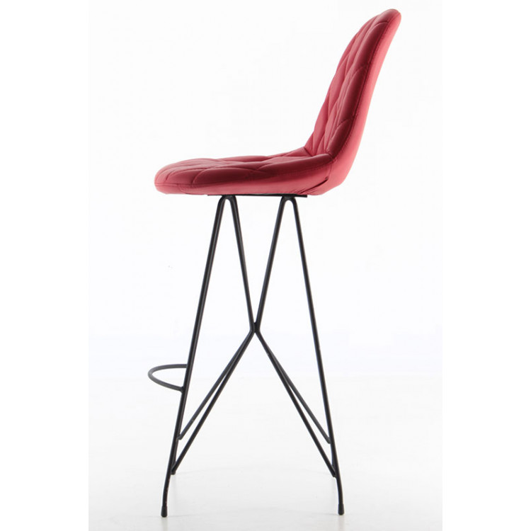 Aymes Boyalı Metal Ayaklı Bar Sandalyesi Kırmızı