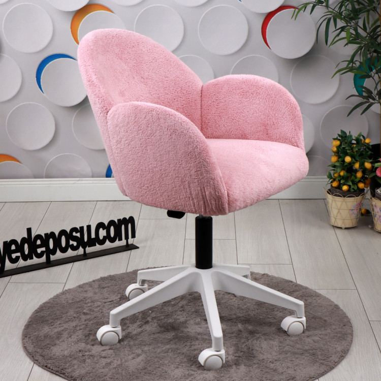 Bellasoft Çalışma Kotuğu Pembe Peluş Kumaş