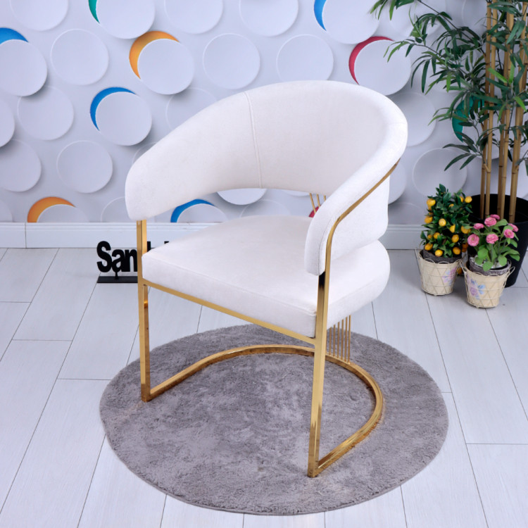 Hyper Gold Kaplama Metal Sandalye Kırık Beyaz