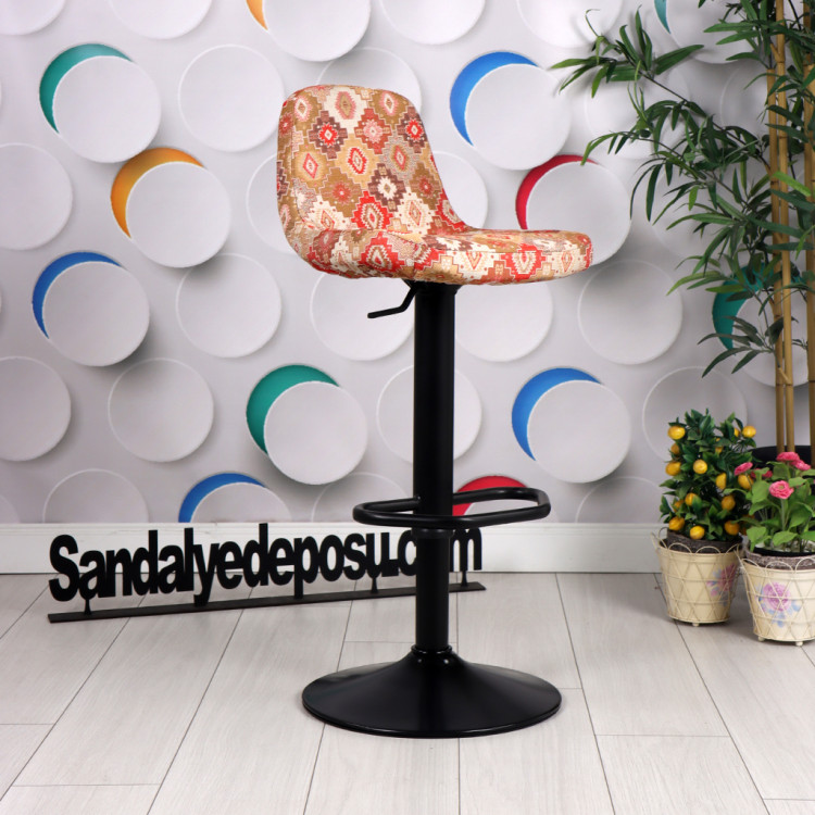 Gabriel Etnik Desenli Bar Sandalyesi 02