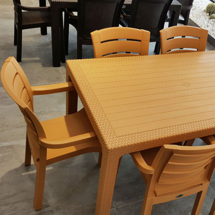 Melissa 90x150 PP Rattan Masa Sandalye Takımı Teak