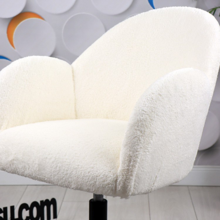 Bellasoft Çalışma Koltuğu Beyaz Peluş Kumaş