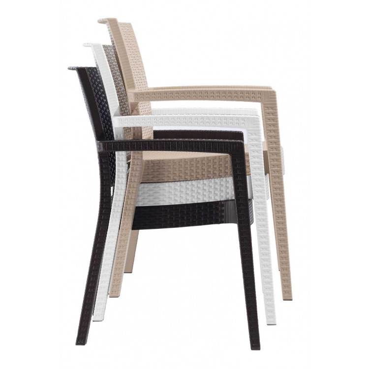 Nazia p.p. rattan masa sandalye takımı krem 150x90