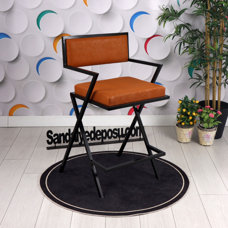 Lang Metal Bar Sandalyesi 65 h (Kahve Nubuk)