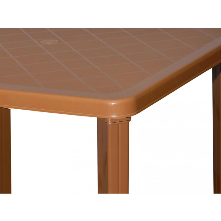 100x100 Kenardan Ayaklı Plastik Masa Teak