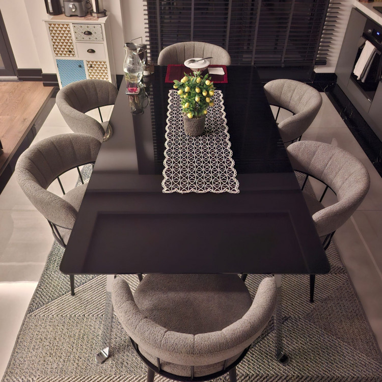 Zenit Metal Sandalye Gri Bukle Kumaş