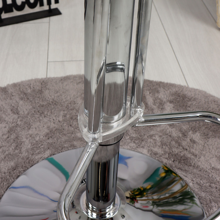 Tesla Krom Ayaklı Bar Sandalyesi (Beyaz Sırt Siyah Minder)