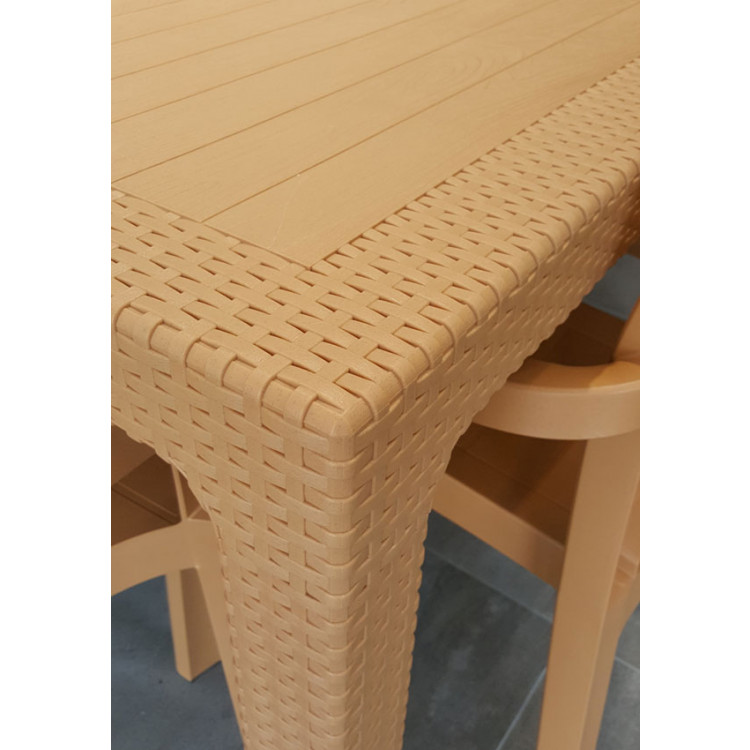 Melissa 90x150 PP Rattan Masa Sandalye Takımı Teak