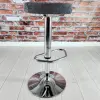 Loki Chrome Tray Leg Bar Chair (Grey Boucle Fabric)