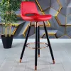 Rasko Copper Color Coated Bar Chair (Red Leather)