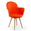 Gora Walnut Wooden Leg Chair Orange