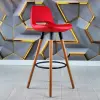 Rasko Fixed Leg Bar Chair (Red Leather)