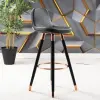 Gabriel Copper Color Coated Bar Chair (Matte Green Leather)
