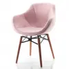 Focus Walnut Wooden Leg Chair (Fabric 431)