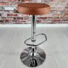 Loki Chrome Tray Leg Bar Chair (Light Brown Leather)