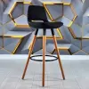 Rasko Bar Chair with Fixed Legs (Black Linen)