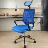 White Head Star Leg Study Chair Blue