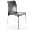 Leon Armless Polypropylene Chair Dark Grey