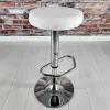 Loki Chrome Tray Leg Bar Chair (White Boucle Fabric)