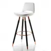 Rasko Copper Color Coated Bar Chair (Leather White)