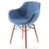 Focus Walnut Wooden Leg Chair (Fabric 447)