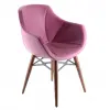 Focus Walnut Wooden Leg Chair Lilac