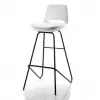 Rasko Eiffel black-legged bar chair 75 h (Leather White)