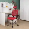 White Head Star Leg Study Chair Red