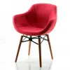 Focus Walnut Wooden Leg Chair (Fabric 442)