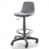 Gabriel Plastic Leg Bar Chair (Dark Grey Leather)