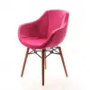 Focus Walnut Wooden Leg Chair (Fabric 416)