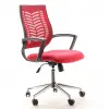 White Chrome Star Leg Working Chair Red