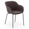 Shell Upholstered Waiting Chair Brown