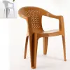 Plastic chair with wicker arm Teak