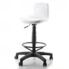 Gabriel Plastic Leg Bar Chair (White Leather)