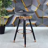 Rasko Copper Color Coated Bar Chair (Lara 307 Linen)