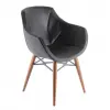 Focus Walnut Wooden Leg Chair Black