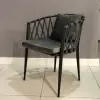 Melton Metal Leg Waiting and Guest Chair (Dark Grey Fabric)