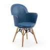 Gora Modern Wooden Leg Chair Blue