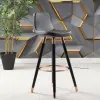 Gabriel Copper Color Coated Bar Chair (Dark Gray Leather)
