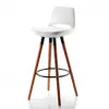 Rasko Bar Chair with Fixed Legs (Leather White)