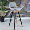 Rasko Copper Color Coated Bar Chair (Lara 302 Linen)