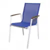 Sunny aluminium outdoor chair with armrests black blue
