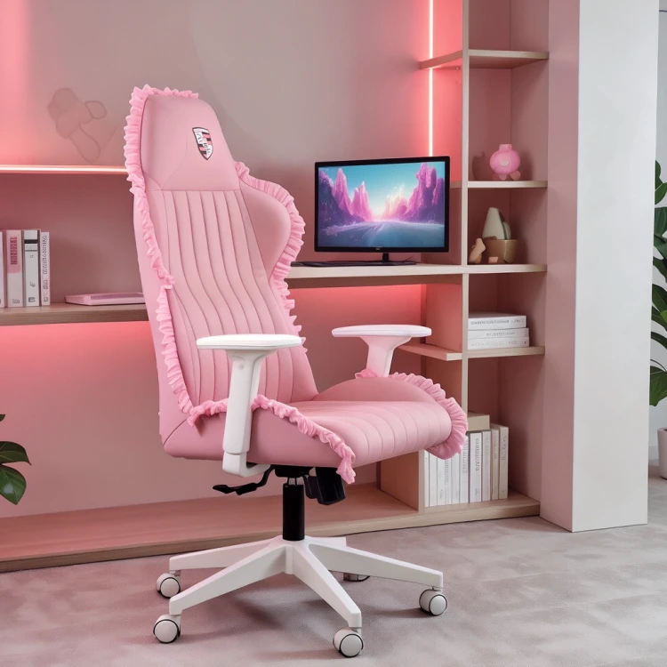 Yuna Hareketli Kollu Oyuncu Koltuğu (Pembe Lakos Kumaş)